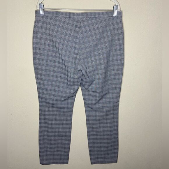 Theory Classic Gray Skinny Pants Cropped Plaid Size 12 - Picture 4 of 6